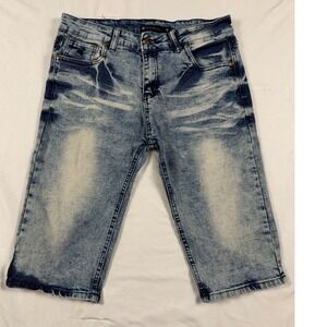 Rocawear Mens Acid Wash‎ Denim Shorts Embroidered Size 18/30W Y2K Streetwear